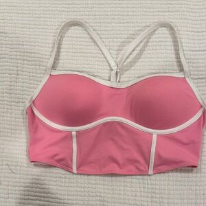 Pink and White Women's Bra
